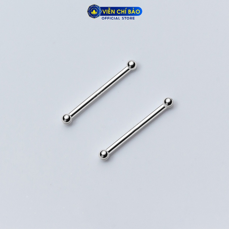Khuyên tai bạc giữ lỗ unisex hình bi tròn nhỏ chất liệu bạc S925 thời trang phụ kiện trang sức nữ Viễn Chí Bảo B400183