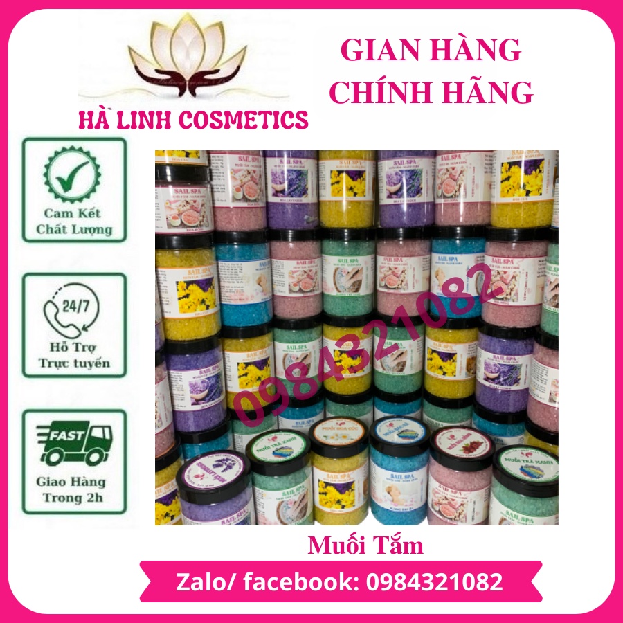 500gr Muối tắm ngâm bồn hương Bạc Hà tẩy tế bào chết giúp da trắng sáng mịn màng handmade