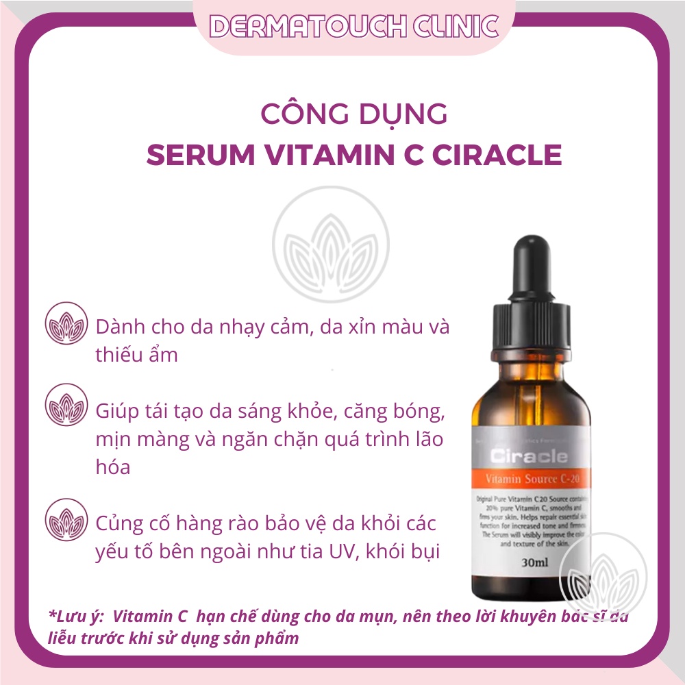 ✅[Chính Hãng] Vitamin C 20 Source Ciracle dưỡng trắng da