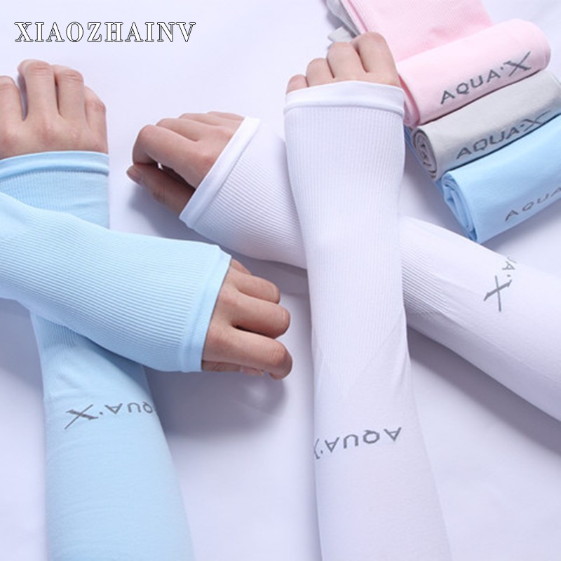 Xiaozhainv Găng đeo cánh tay chống nắng và tia UV bằng lụa mát thích hợp cho sử dụng ngoài trời