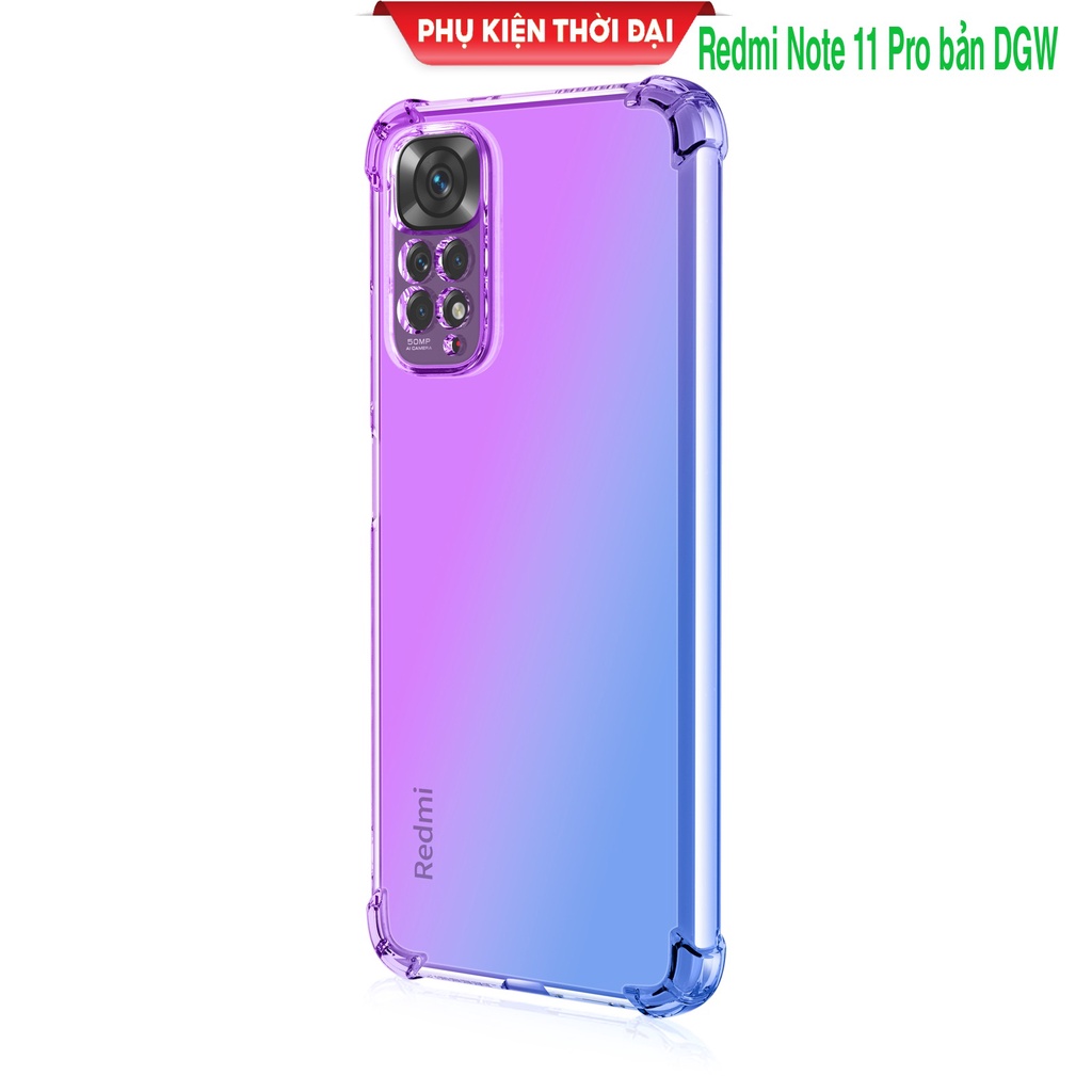 Ốp lưng dẻo đa sắc Xiaomi Redmi Note 11 Pro bản Quốc tế DGW lồi 4 góc thời trang cao cấp