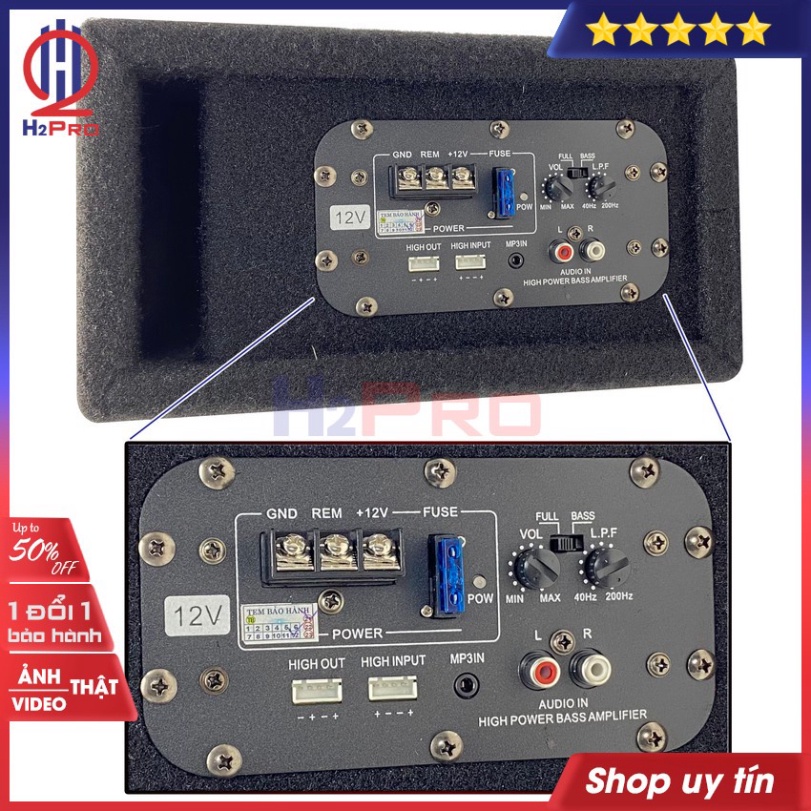 Loa Sub Ô Tô Syzx YD-1508 Bass 20 200W-4 Ôm, 2 Chế Độ Lời-Trầm, Sub Oto Siêu Trầm 12V Hoặc 24V, Bộ Quà 200K-H2Pro Tech