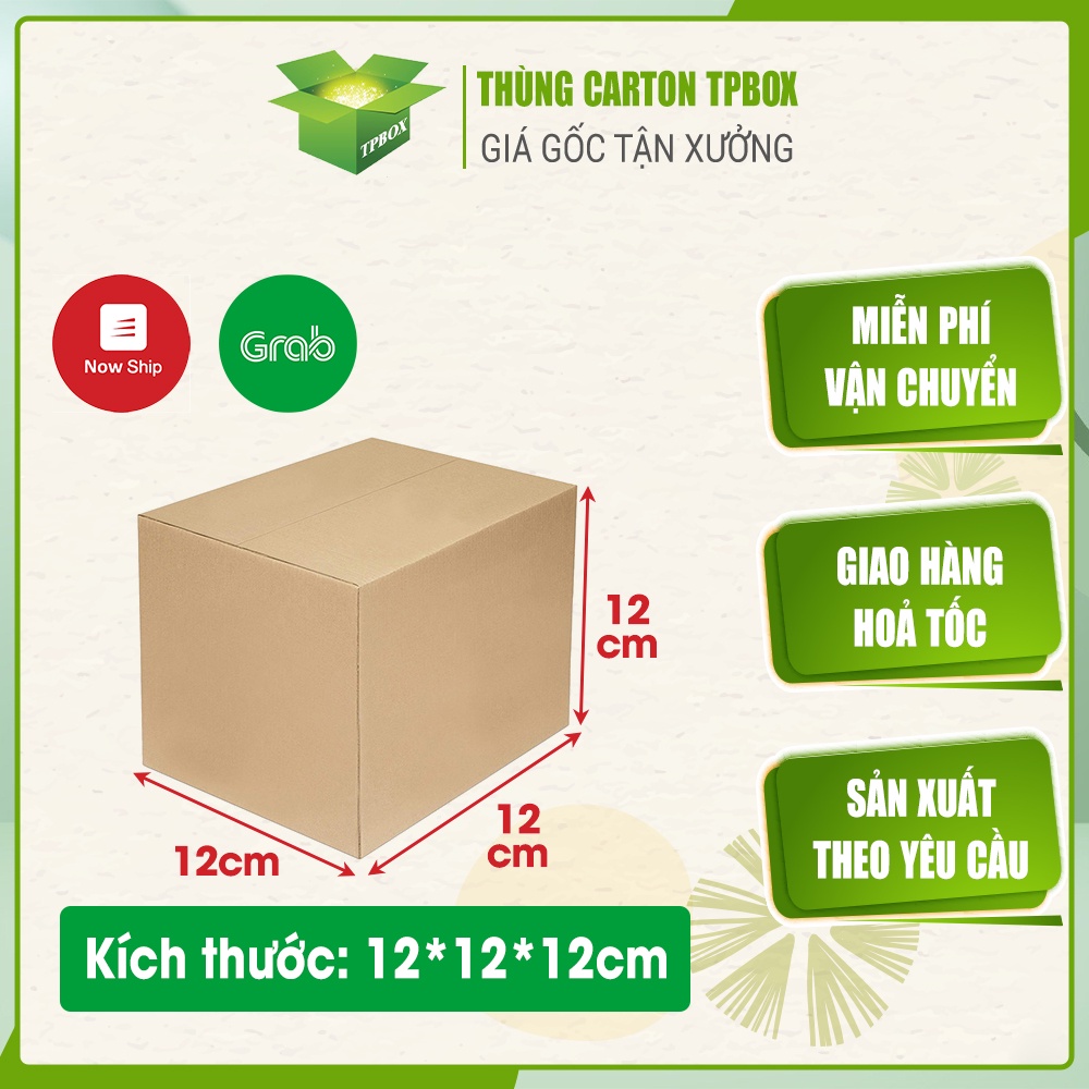 Thùng giấy carton size 12x12x12 giá rẻ - bộ 10 hộp đóng hàng