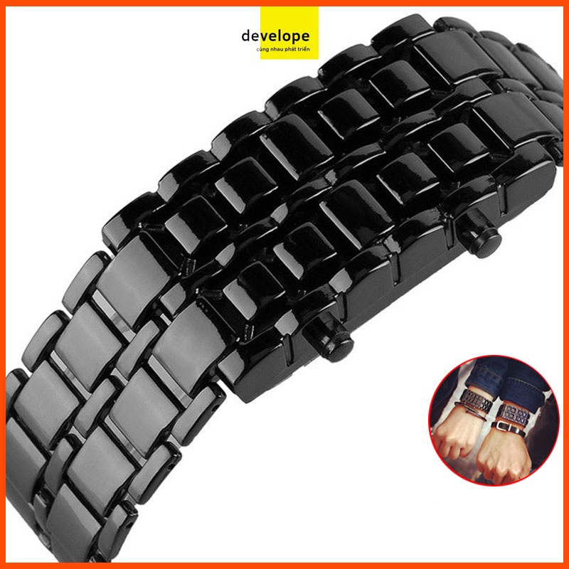 [FREESHIP] Đồng Hồ Nam LED SAMURAI Cá Tính (Led Đỏ)