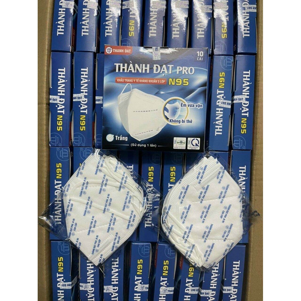 Khẩu Trang Y Tế Kháng Khuẩn 4 lớp N95 Thành Đạt PRO 1 Hộp 10 cái