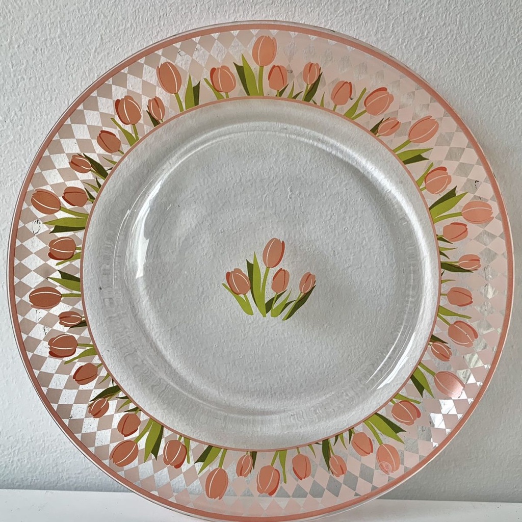 Đĩa Thủy Tinh Tráng Miệng Tráng Miệng Hình Hoa Tulip Phong Cách Hàn Quốc