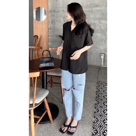SƠMI HỌC SINH 1 TÚI DÁNG RỘNG