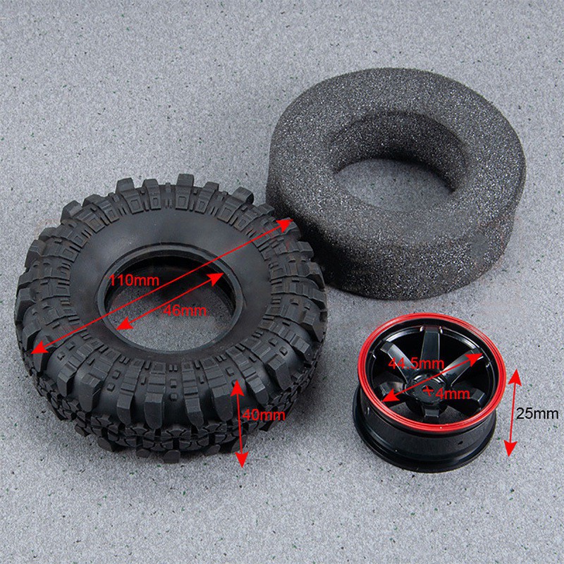 Bánh Xe 110mm 1.9 Inch Cho Xe Địa Hình Điều Khiển 1 / 10 Rc Rock Crawler Scx10 D90