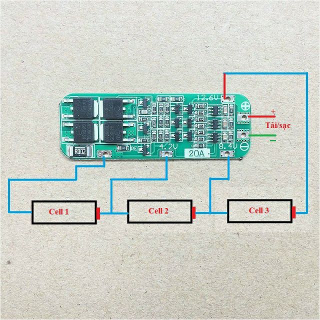 Mạch sạc bảo vệ pin 12.6v 20a tự ngắt khi đầy