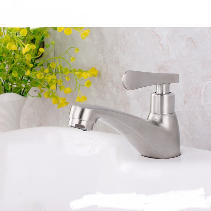 Vòi rửa mặt , vòi rửa tay gắn lavabo loại 1 đường nước inox 304 kiểu tay gạt ngang