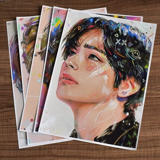 Poster Khổ A3 Hình Nhóm Nhạc Bts Chất Lượng Cao