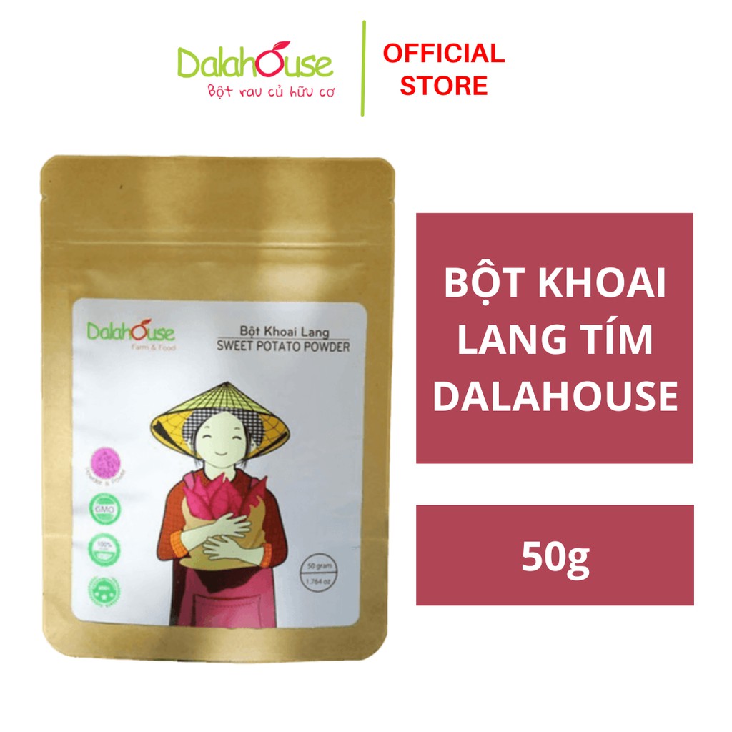 Bột Khoai Lang Tím Nguyên Chất Sấy Lạnh Dalahouse 50g