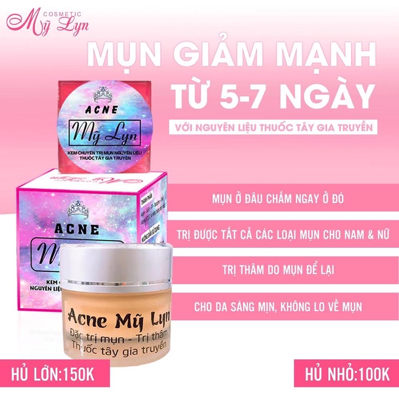 Kem mụn acne mỹ lyn giảm mụn thâm hiệu quả sau 5-7 ngày sử dụng
