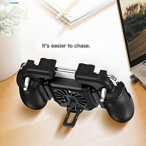 Tay cầm chơi game PUBG có quạt tản nhiệt cho điện thoại, H5 Cooler Fan Game Pad Holder