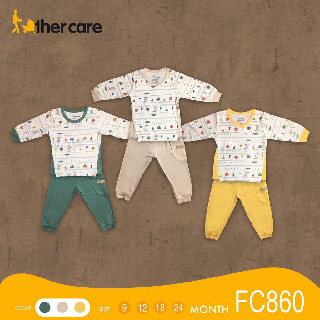 Bộ Quần áo trẻ em FatherCare Cổ tim DT - Cáo (HT - Trơn) FC860