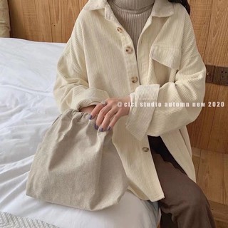 áo sơmi nhung oversize