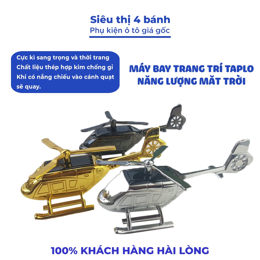 Máy bay trang trí taplo oto tặng thêm 3 sáp thơm có ánh nắng tự quay năng lượng mặt trời