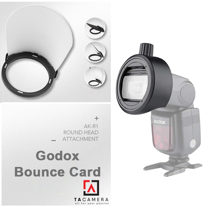 Combo Tản Sáng Godox AK-R12 Bounce Card + Đế Nam Châm S-R1