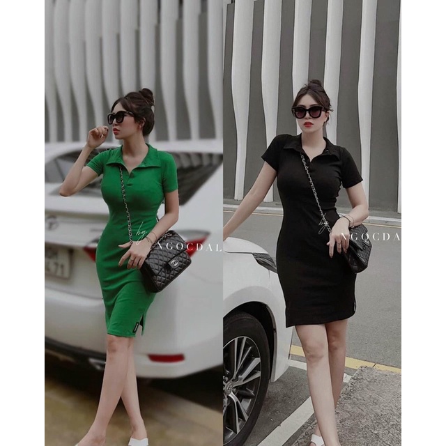 Váy body dáng ôm chất xốp tổ ong (chọn live)
