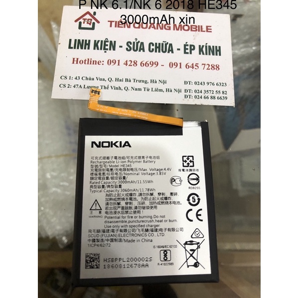 Pin Nokia 6.1/NK 6 2018 HE345 3000mAh