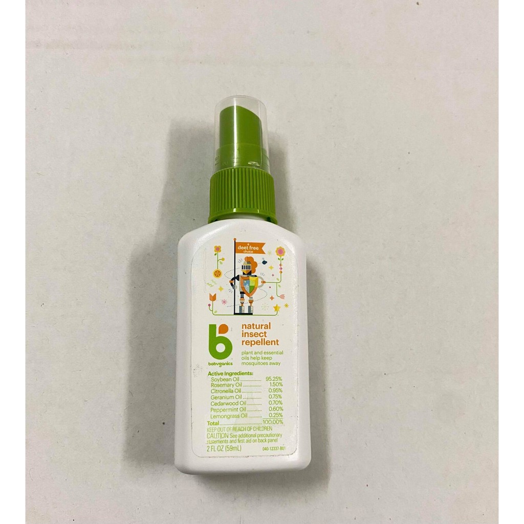 Xịt Chống Muỗi Babyganics Natural Insect Repellent Cho Bé 59ml - Mỹ