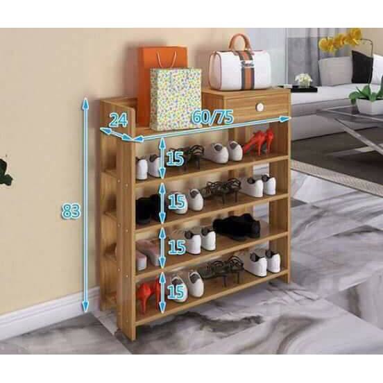 ❤️❤️ Tủ giày gỗ - kệ giày gỗ 5 tầng đa năng gỗ ép cao cấp kích thước 60*24*85cm