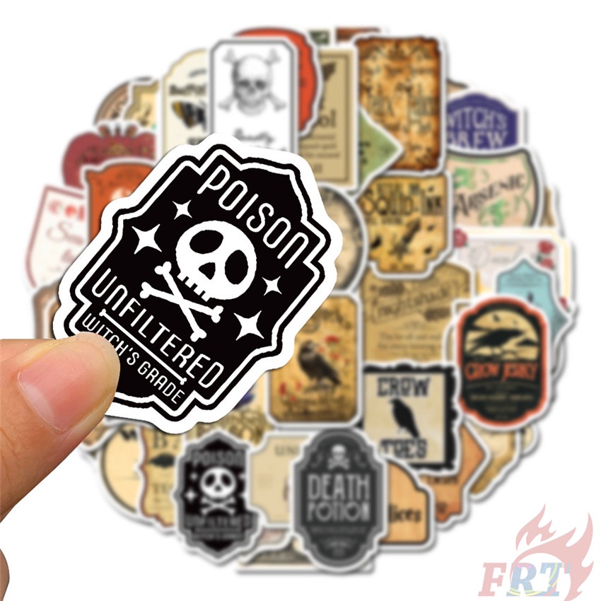 50 Cái / Bộ ❉ Bộ 02 Miếng Dán Phong Cách Retro Độc Đáo ❉ Sticker Dán Tường Chống Thấm Nước Họa Tiết Doodle Hợp Thời Trang