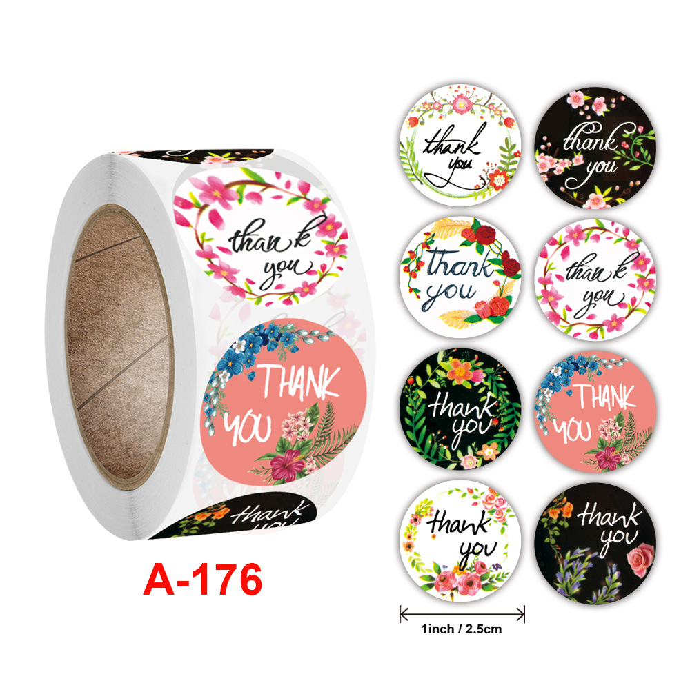 Cuộn 500 Hình Dán Chữ Thank You Dùng Để Trang Trí