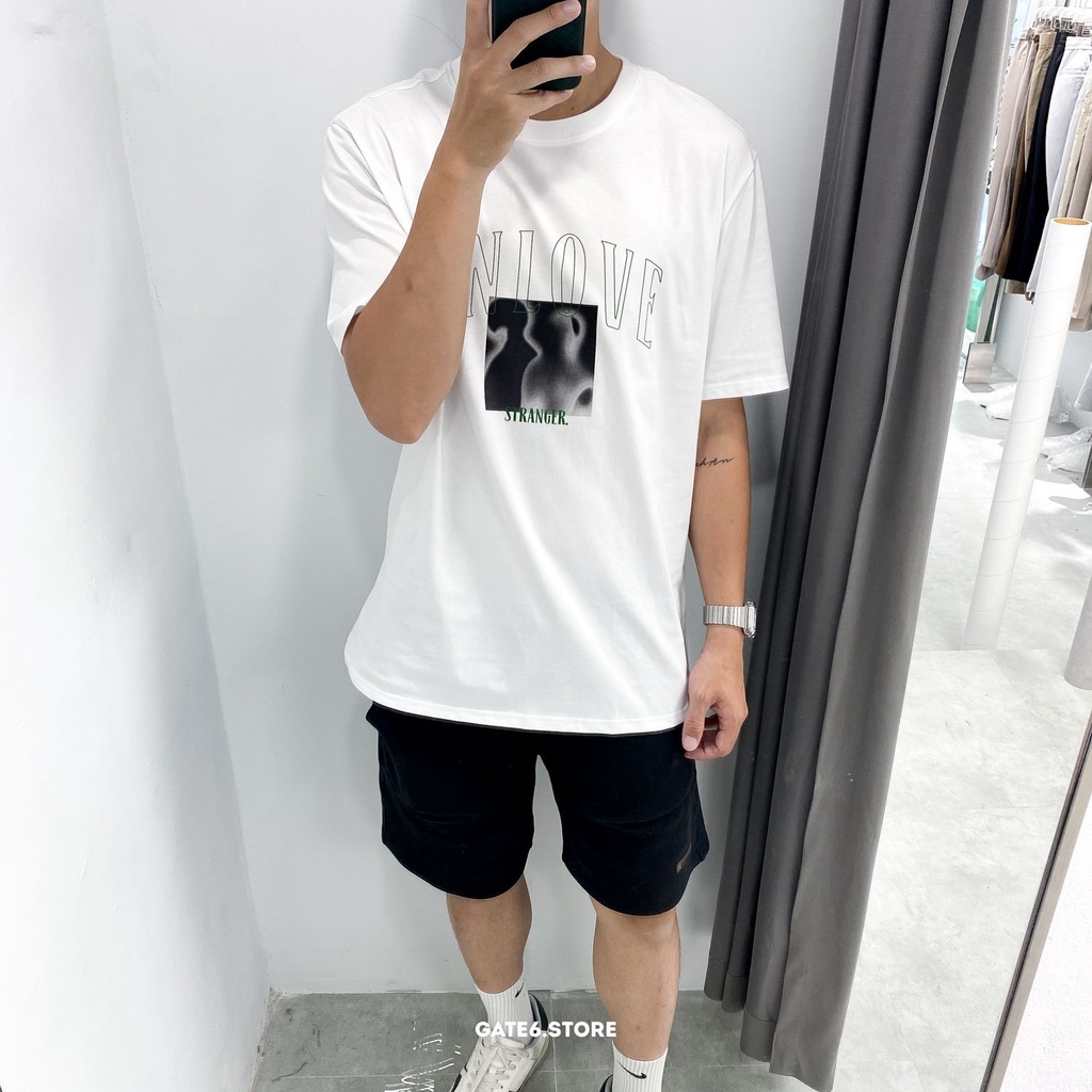 Áo Phông Nam cổ tròn GATE6 - Unlove Stranger, thun ngắn tay unisex in slogan tối giản kiểu Hàn - G0032