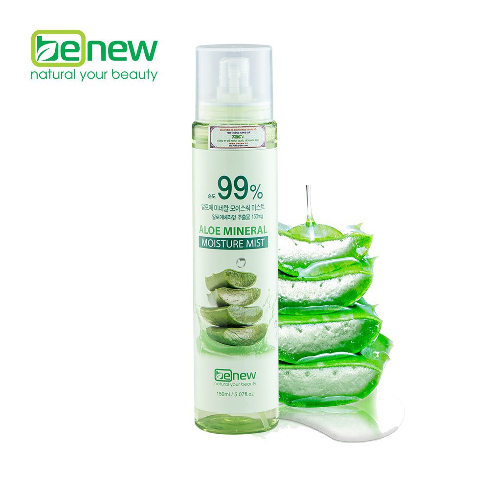 Nước xịt khoáng dưỡng và làm mềm da Benew Aloe Mineral Moisture Mist Hàn Quốc 150ml