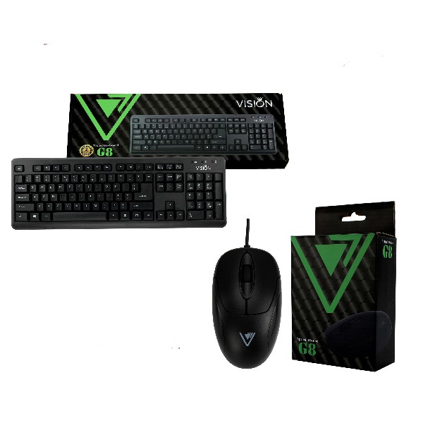 Bộ Bàn Phím tặng Chuột Vision G8 cho văn phòng - Chính hãng VSP bảo hành 24 tháng-