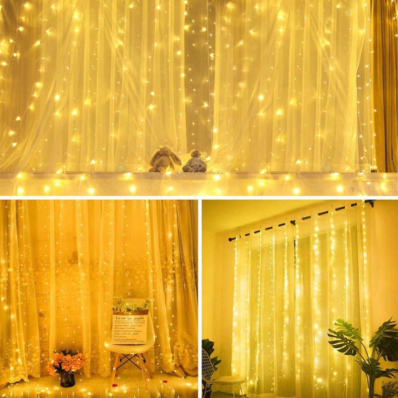 Đèn Đom Đóm LED FairyLight Thả Rèm Mưa, Thả Màng Trang Trí Phòng Ngủ, Nhà Cửa Siêu Lung Linh