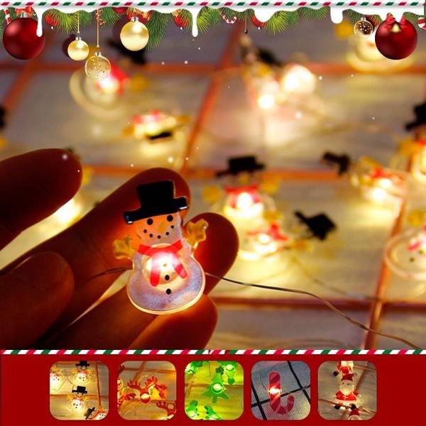Dây Đèn Led 2m Hình Bông Tuyết / Ông Già Noel Trang Trí Giáng Sinh
