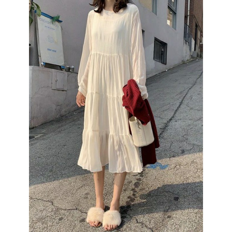 [RẺ VÔ ĐỊCH] Váy Trắng Bánh Bèo Voan Tầng, Đầm Vintage | BigBuy360 - bigbuy360.vn