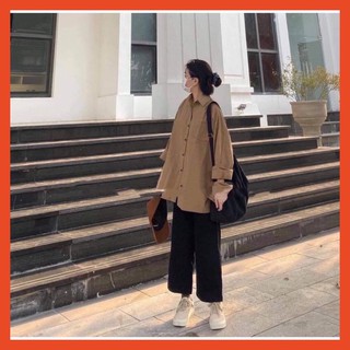 Áo Sơ Mi Nữ 🌸 Sơ mi nâu KOREA SIÊU HOT 🌸