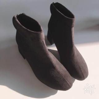 [HÀNG ODER] Boots da lộn cổ ngắn khoá sau - kèm ảnh thật