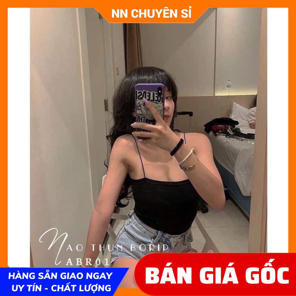 ÁO THUN BORIP - ÁO 2 DÂY SỢI BÚN CỰC XINH - ÁO CROPTOP 2 DÂY - ÁO ỐNG 2 DÂY ABR01 ⚡100% ẢNH THẬT⚡