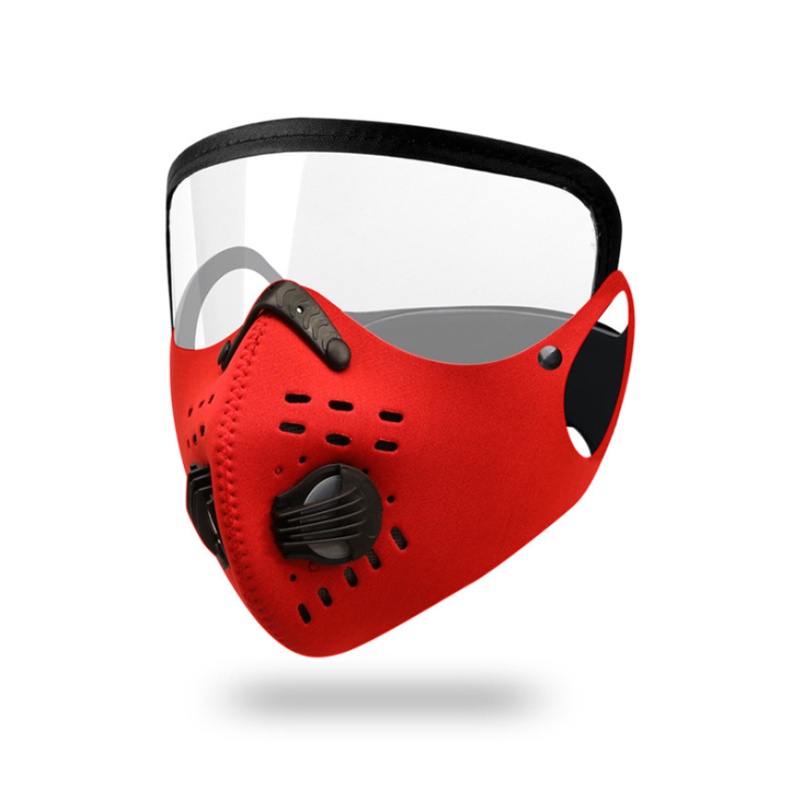 Anti-Fog And Activated Carbon blocc face Mask Dustproof Full Faceshield Glasses Face Shield Bicycle Masks Mountain Riding Bike With Air Valve sourceu