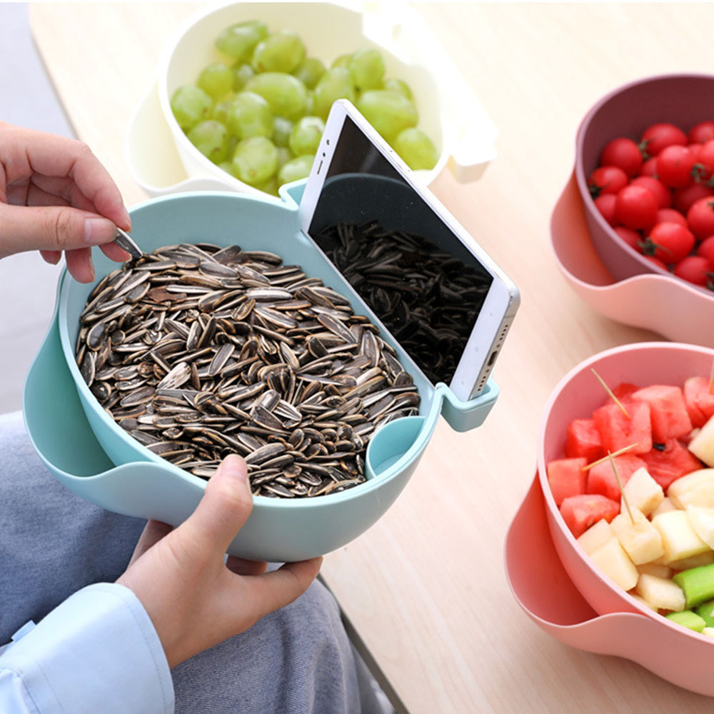 Rổ Nhựa Đựng Trái Cây / Điện Thoại Hai Lớp Ráo Nước Sáng Tạo