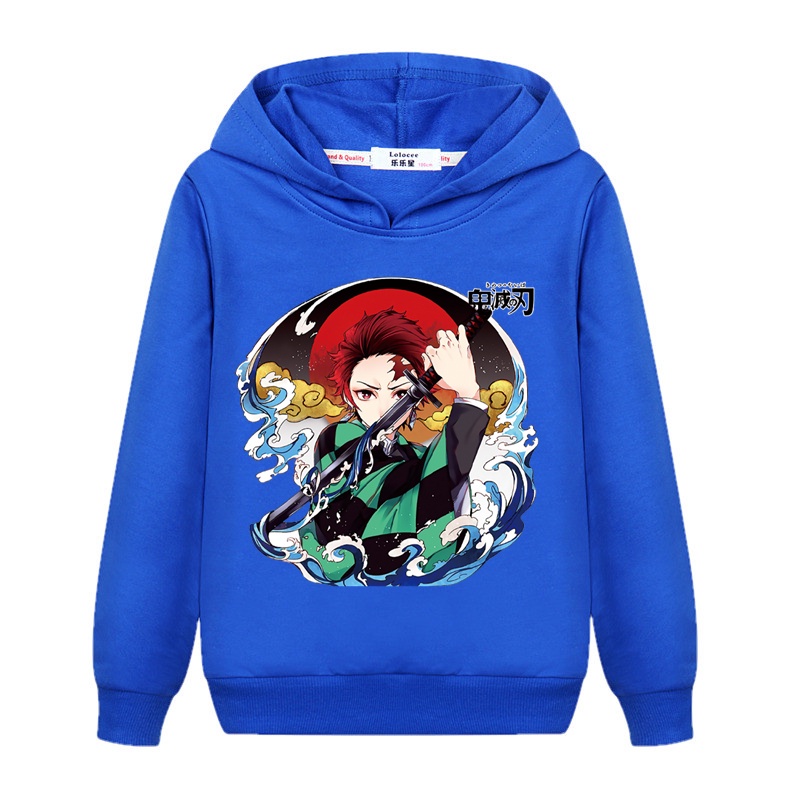 Áo Khoác Hoodie Mùa Đông In Họa Tiết Anime Demon Slayer Dành Cho Trẻ Em