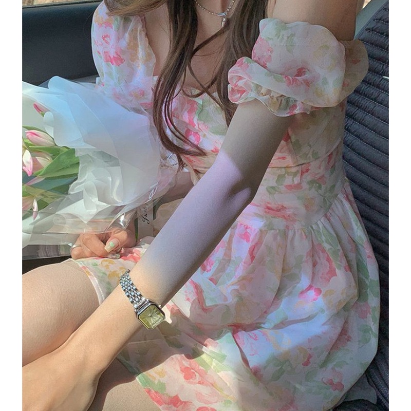 Đầm Trễ Vai Hoạ Tiết Hoa Thiết Kế Hợp Thời Trang Cho Nữ