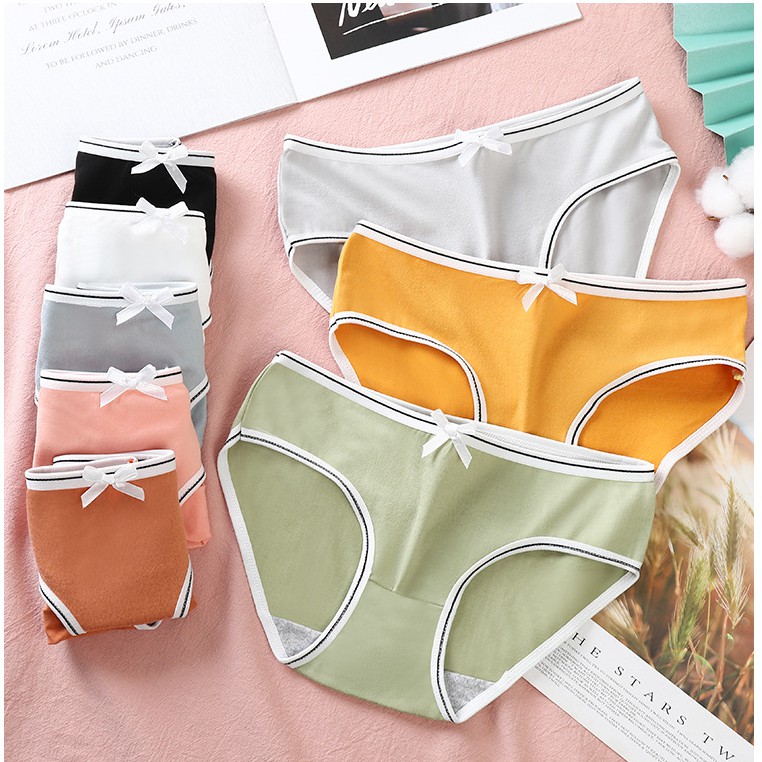 Quần lót nữ cotton kháng khuẩn viền trắng QL39