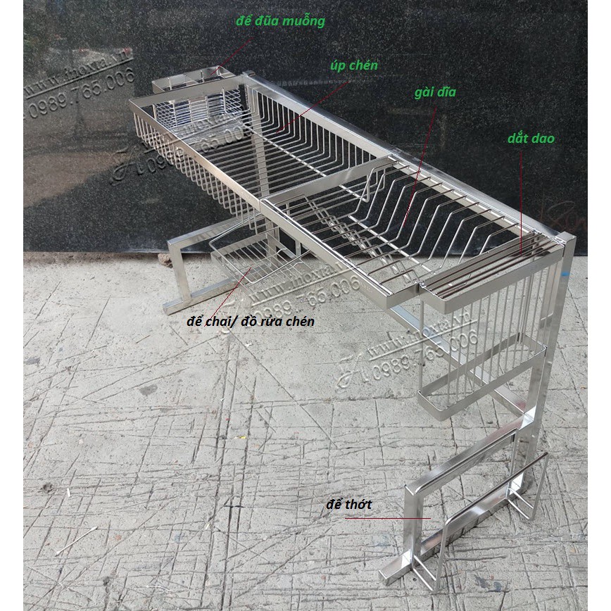 Giá Kệ Để Chén Bát Đĩa Dao Thớt Đa Năng Trên Chậu Rửa Inox 304