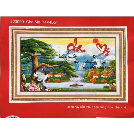 Tranh thêu chữ thập cha mẹ 223090 (KT: 74 x 45 cm)