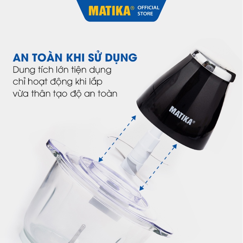 Máy Xay Thịt MATIKA 2L Cối Thủy Tinh MTK3220