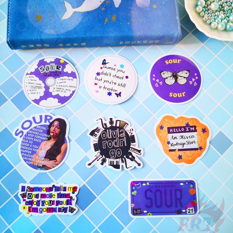 Set 54 nhãn dán hình Olivia Rodrigo Series 03 Sour Drivers License trang trí vali/laptop/ván trượt thời trang diy