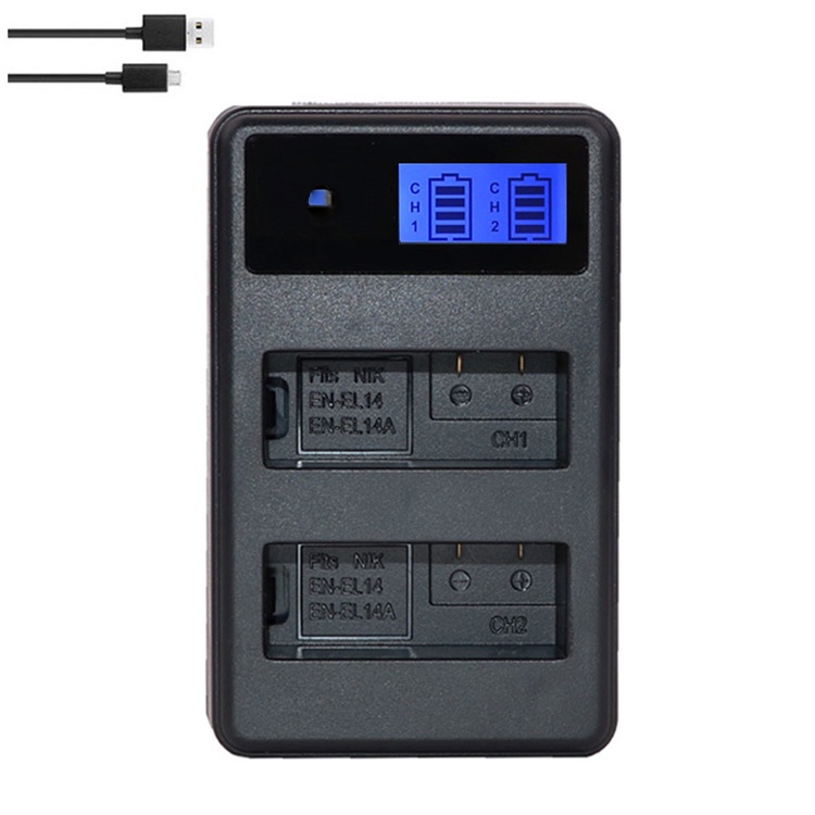 Bộ Sạc Pin Máy Ảnh EN-EL14 EN EL14 ENEL14 LCD Cho Nikon D3100 D3200 D3300 D5100 P7100 P7700 P7800