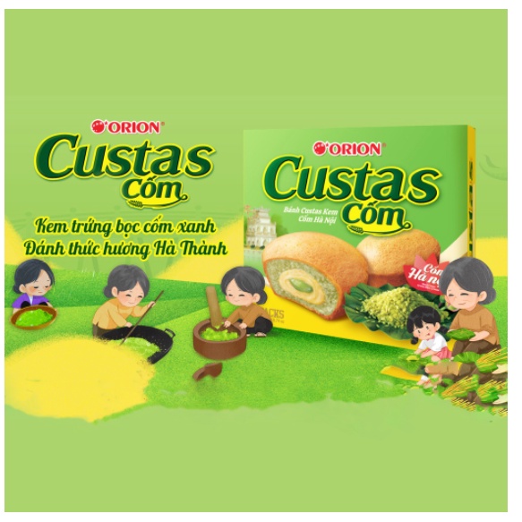 Combo 4 hộp x 276g Bánh Custas Kem Cốm Hà Nội