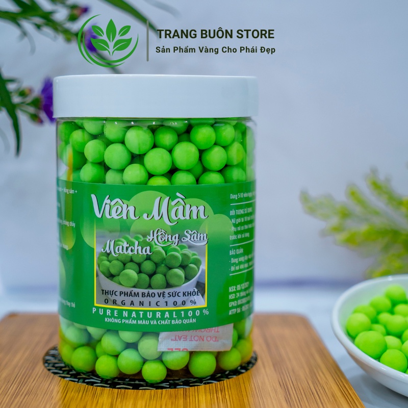 viên mầm đậu nành tăng vòng 1 kẹo mầm sâm tố nữ viên mầm mix vị matcha hộp 500gr MICAlATE VMC01