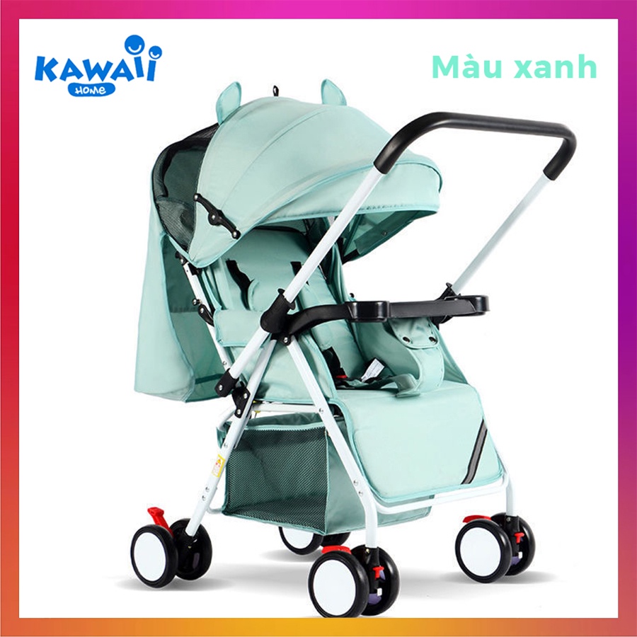 Xe đẩy cho bé gấp gọn Kawaii Home, Xe đẩy hai chiều em bé 3 chế độ tiện lợi cho mẹ và bé